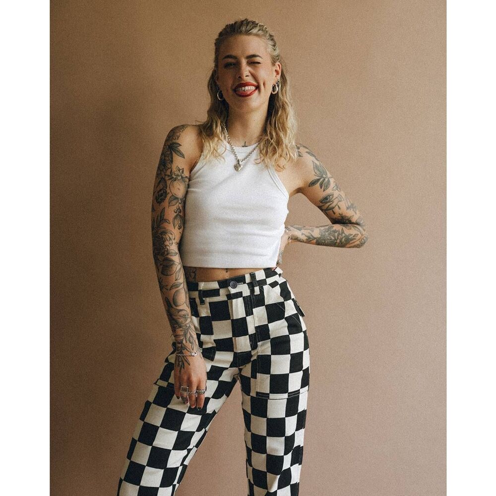 P&Co 304 Service Fatigue Pants Black Checkerboard UK6 Short - Picture 3 of 8